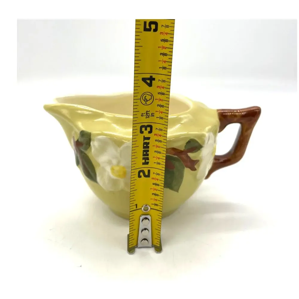Vintage MCM Stangl White Dogwood Yellow Floral Creamer Hand Painted - Picture 5 of 6